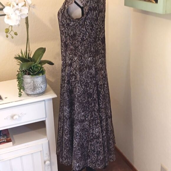 Coldwater Creek Chocolate Brown Floral Dress - Picture 4 of 11